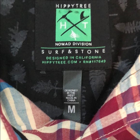 Hippy Tree Short Sleeve button down M - Picture 6 of 6